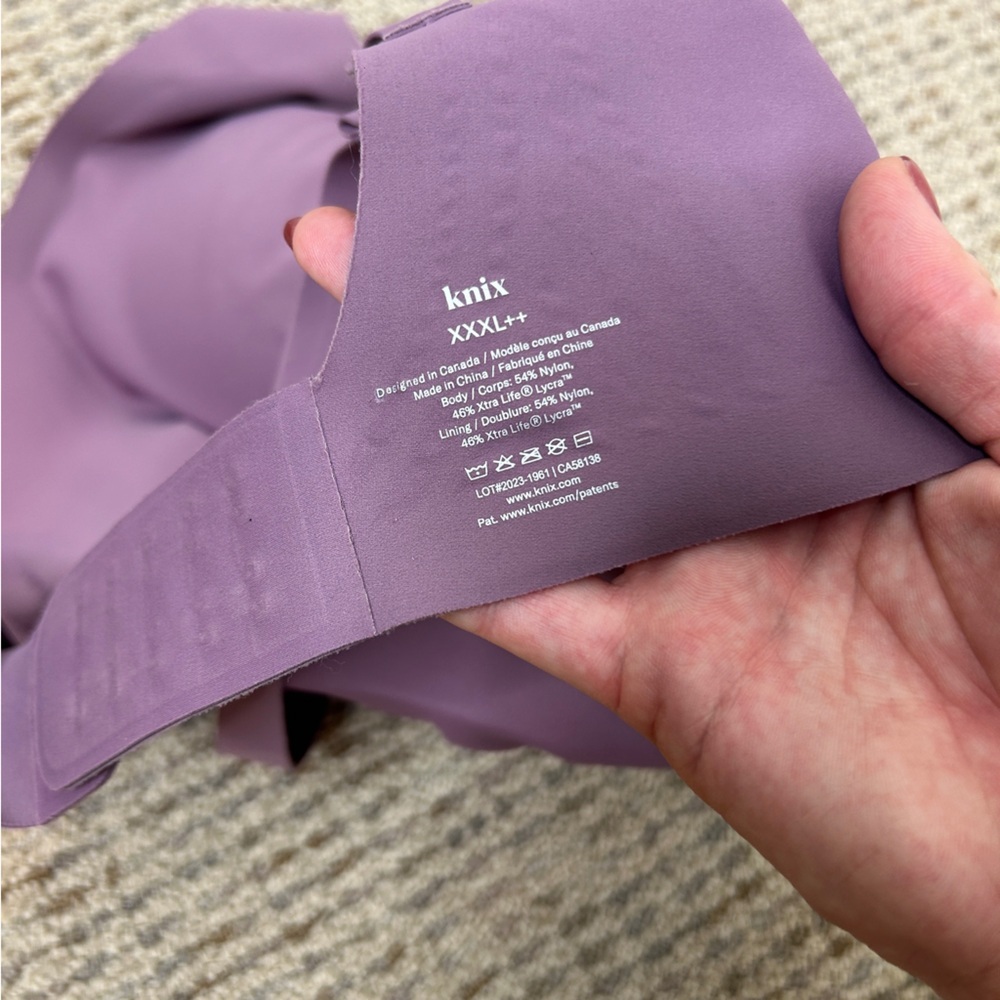 Knix Revolution V-Neck Bra Purple Size XXXL++ - Picture 7 of 8